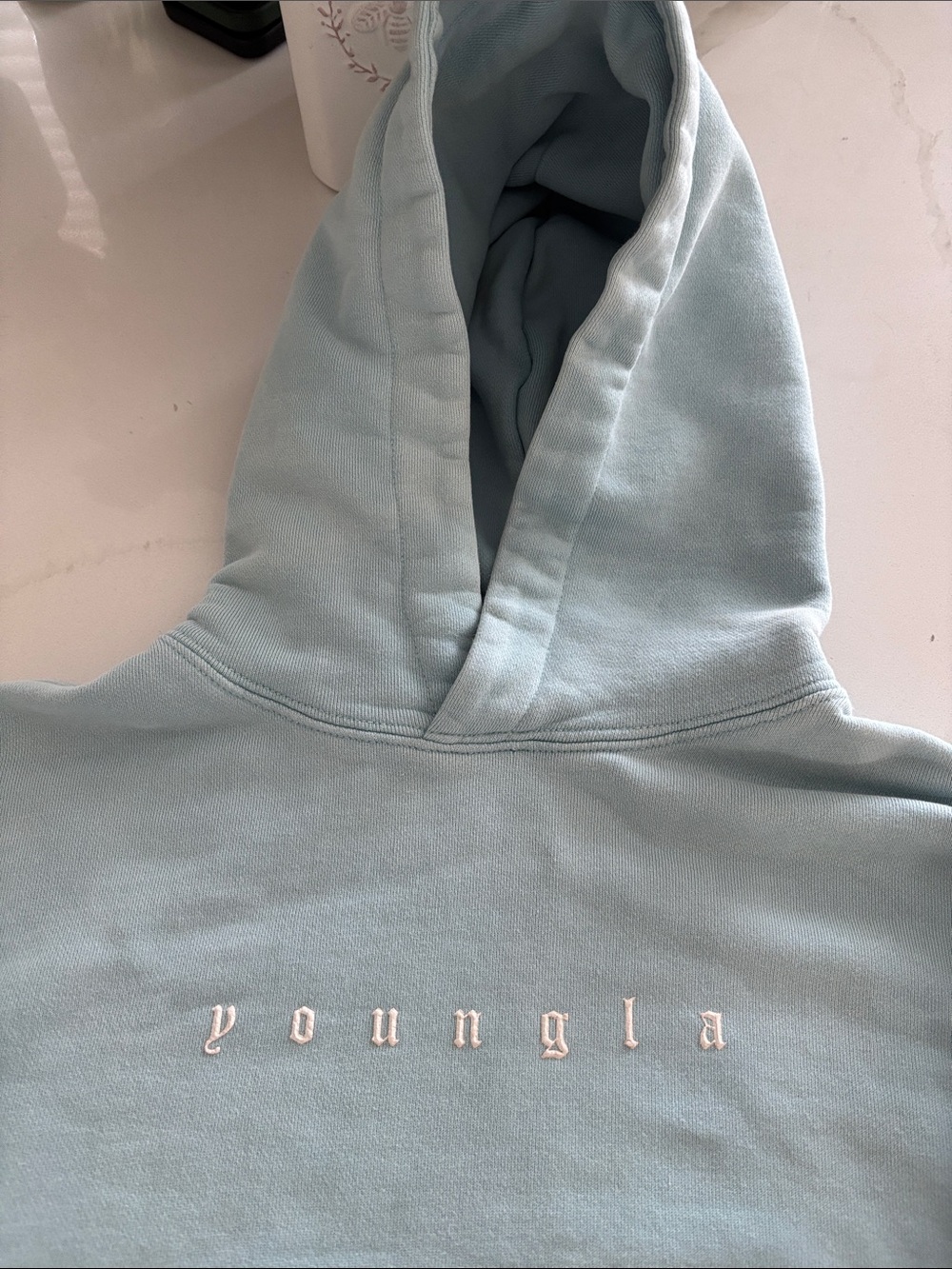 YoungLA Size S Light Blue Hoodie - Picture 2 of 8